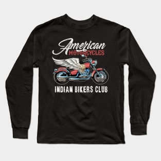 Vintage american motorcycle indian bikers old club Long Sleeve T-Shirt